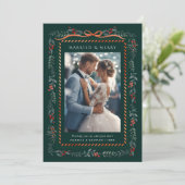 Winter-Beeren-Rahmen Hochzeit & Frohe Weihnachten (Stehend Vorderseite)