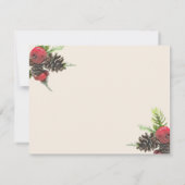 Winter-Beeren- und Kiefernzapfen-Feier des Lebens Einladung (Rückseite)