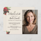 Winter-Beeren- und Kiefernzapfen-Feier des Lebens Einladung (Vorne/Hinten)