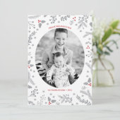 Winter-Beeren-Weihnachtsfeiertags-Gruß Feiertagskarte (Stehend Vorderseite)