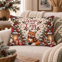 Winter-Beeren-Zapfen-Fuchs-Illustration