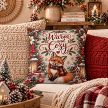 Winter-Beeren-Zapfen-Fuchs-Illustration