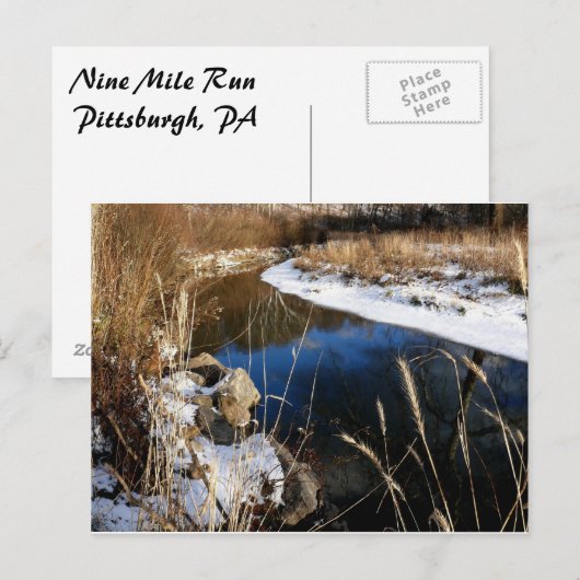 Winter bei Bach Postkarte (Vorne/Hinten)