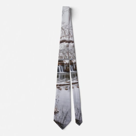 Winter bei Finley Dam Neck Tie Krawatte (Vorderseite)