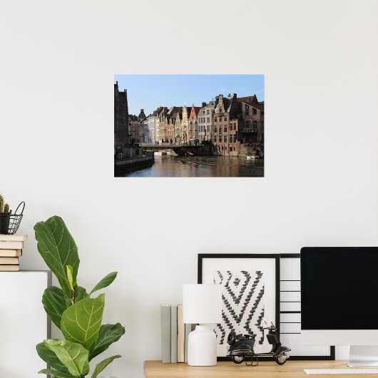 Winter bei Kornlei in Gent, Belgien Poster (Heimbüro)