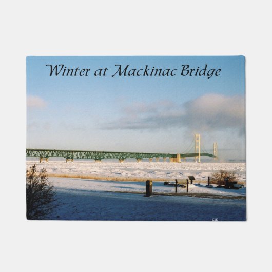 Winter bei Mackinac Bridge Türmatte (Vorderseite)