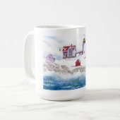 Winter bei Nubble LIghthouse Maine Tasse (Vorderseite Links)
