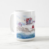 Winter bei Nubble LIghthouse Maine Tasse (Vorderseite Links)