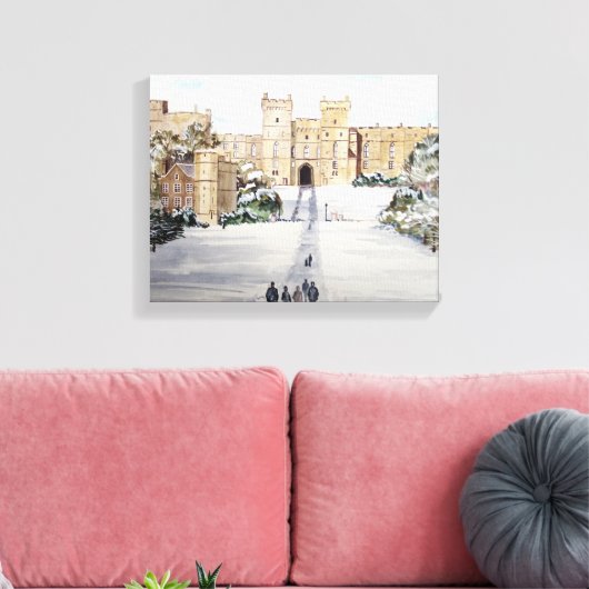 Winter bei Windsor Castle Malerei Leinwanddruck (Insitu (Wohnzimmer))