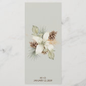 Winter-Beige-Elegant-Script-Hochzeitsmenü Menükarte (Rückseite)