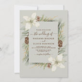 Winter Beige Elegante Script Wedding Einladung (Vorderseite)