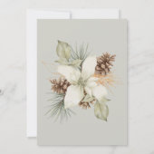 Winter Beige Elegante Script Wedding Einladung (Rückseite)