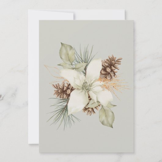 Winter Beige Elegante Script Wedding Einladung (Rückseite)