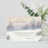 Winter-Beileid Danke-Karte Einladung (Stehend Vorderseite)