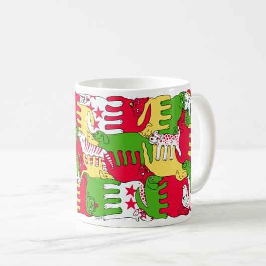 Winter-Benommenheits-Hunde Kaffeetasse (VorderseiteRechts)