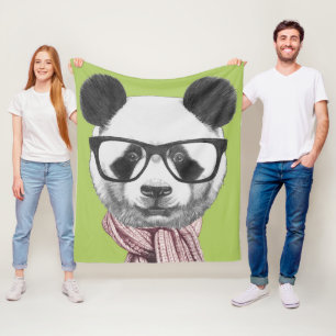Winter-bereiter Panda-Bär Fleecedecke