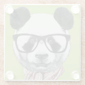 Winter-bereiter Panda-Bär Glasuntersetzer (Rückseite)