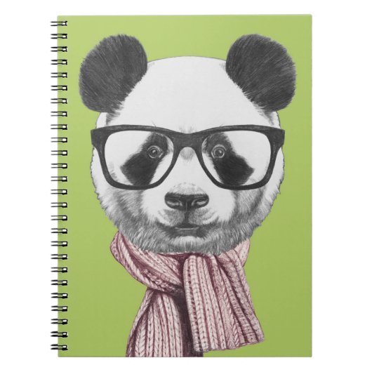 Winter-bereiter Panda-Bär Notizblock (Vorderseite)