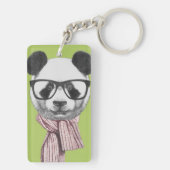 Winter-bereiter Panda-Bär Schlüsselanhänger (Rückseite)