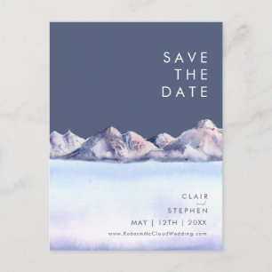 Winter Berg Abend Save The Date Postkarte