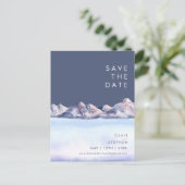 Winter Berg Abend Save The Date Postkarte (Stehend Vorderseite)