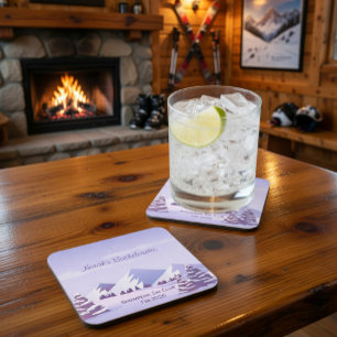 Winter Berg Junggesellinnen-Wochenende Maßanfertig Getränkeuntersetzer