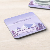 Winter Berg Junggesellinnen-Wochenende Maßgeschnei Getränkeuntersetzer (Linke Seite)