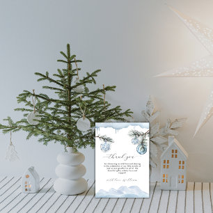 Winter-Berg-Schneeflocken-Ornament-Baby-Party  Dankeskarte