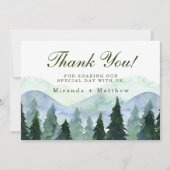 Winter-Bergbaum-Szene Hochzeit Danke Karten (Vorderseite)