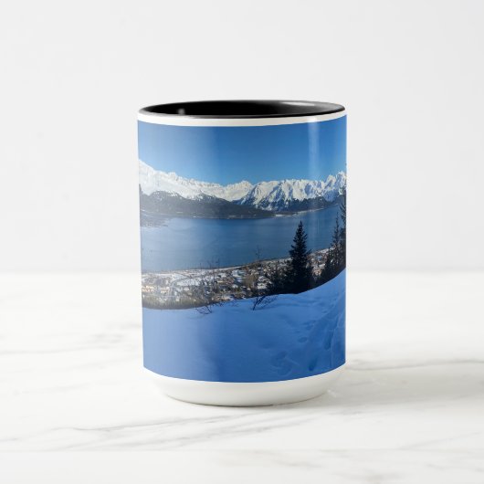 Winter-Bergblick Tasse (Zentrum)