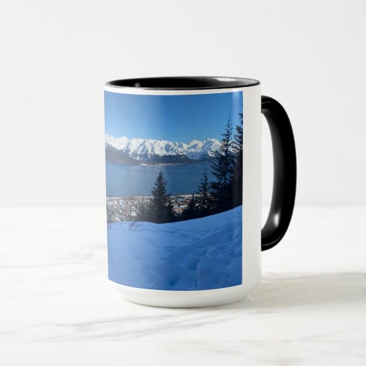Winter-Bergblick Tasse (VorderseiteRechts)