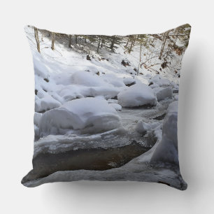 Winter-Bergfluss – Wilde Natur Rumänien Kissen