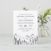 Winter Bergkiefernwald Rustikale Hochzeit Einladung (Stehend Vorderseite)