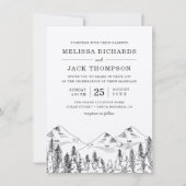 Winter Bergkiefernwald Rustikale Hochzeit Einladung (Vorderseite)