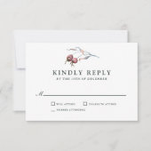 Winter Berries Botanische Hochzeit RSVP Karte (Vorderseite)