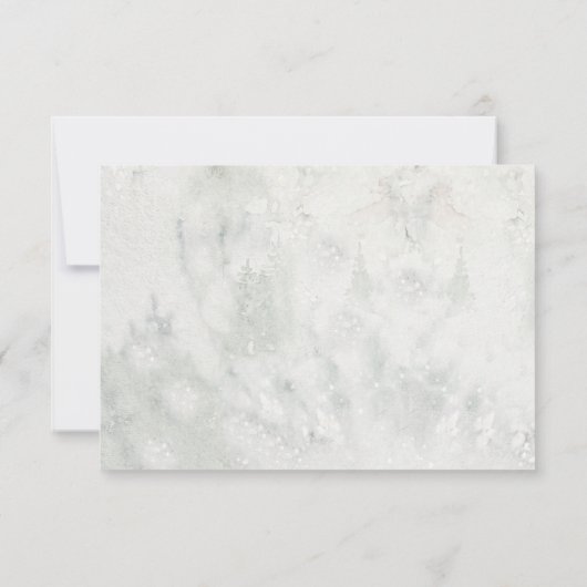 Winter Berries Botanische UAWG Wasserfarben RSVP Karte (Rückseite)