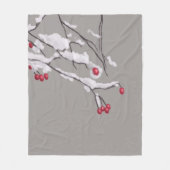 Winter Berries Branchen im Schnee bedeckt Fleecedecke (Vorderseite)