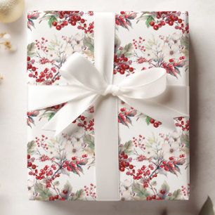 WINTER BERRIES CHRISTMAS GIFT WRAPPING PAPIER