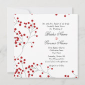 Winter Berries Einladung Sq.Weiß (Rückseite)