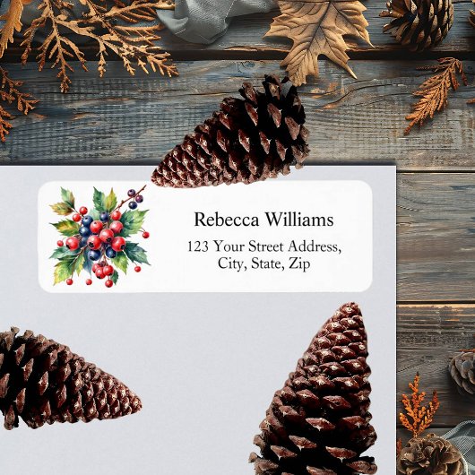 Winter Berries Elegante Rücksendeadresse