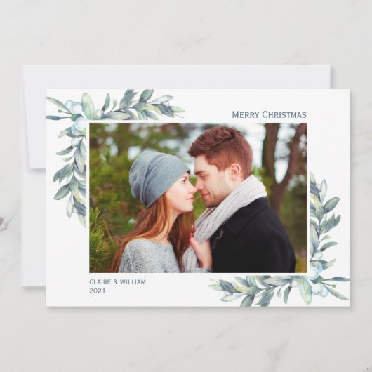 Winter Berries Fotokarte für Weihnachten & Feierta (Vorderseite)