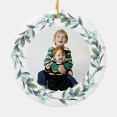 Winter Berries Frohe Weihnachtsferien Keramik Ornament (Hinten)