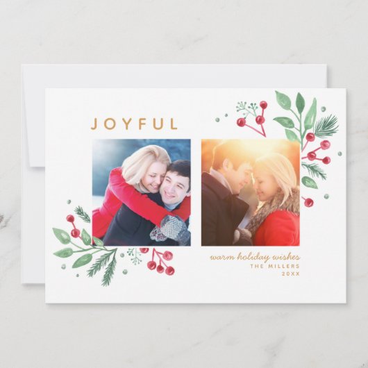 Winter Berries Greenery Frohe Weihnachten 2-Foto (Vorderseite)