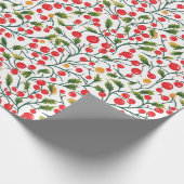 Winter Berries Greenery Watercolor Holiday Geschenkpapier (Ecke)