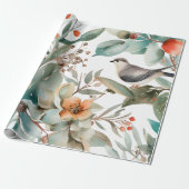 Winter Berries Greenery Watercolor Holiday Geschenkpapier (Ungerollt)