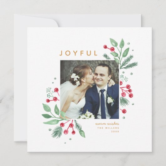 Winter Berries Grün Weihnachtsfest Foto | Platz (Vorderseite)