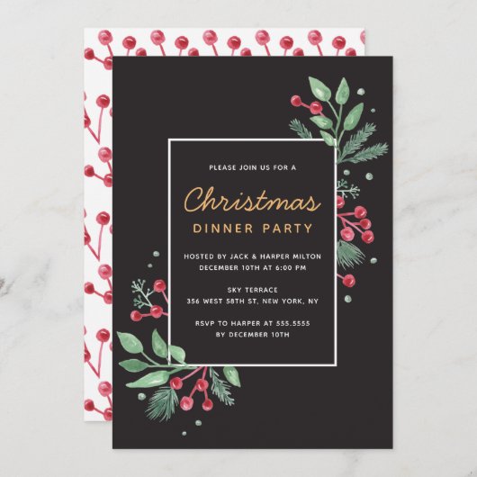 Winter Berries Grüne Weihnachtsfeier (Vorne/Hinten)