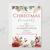 Winter Berries Holiday Holly Christmas Party Einladung (Vorderseite)
