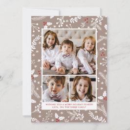 Winter Berries in Ecru Weihnachtsferien - Flat Car Einladung