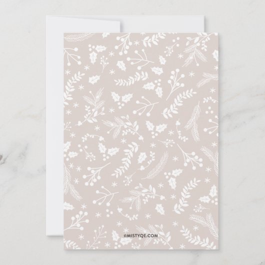 Winter Berries in Ecru Weihnachtsferien - Flat Car Einladung (Rückseite)